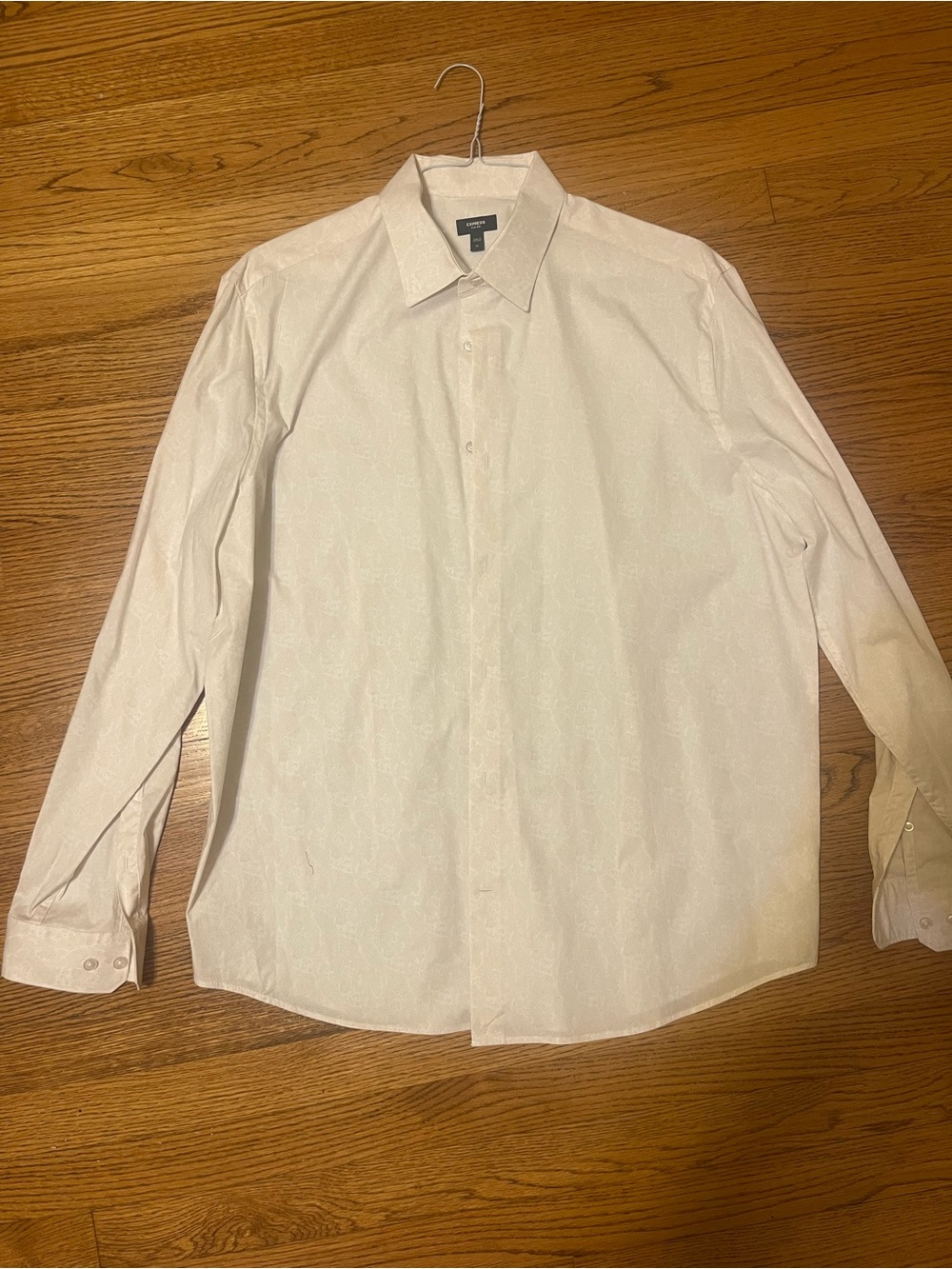 White with light Paisley Men's Dress Shirt - Classic Spread Collar